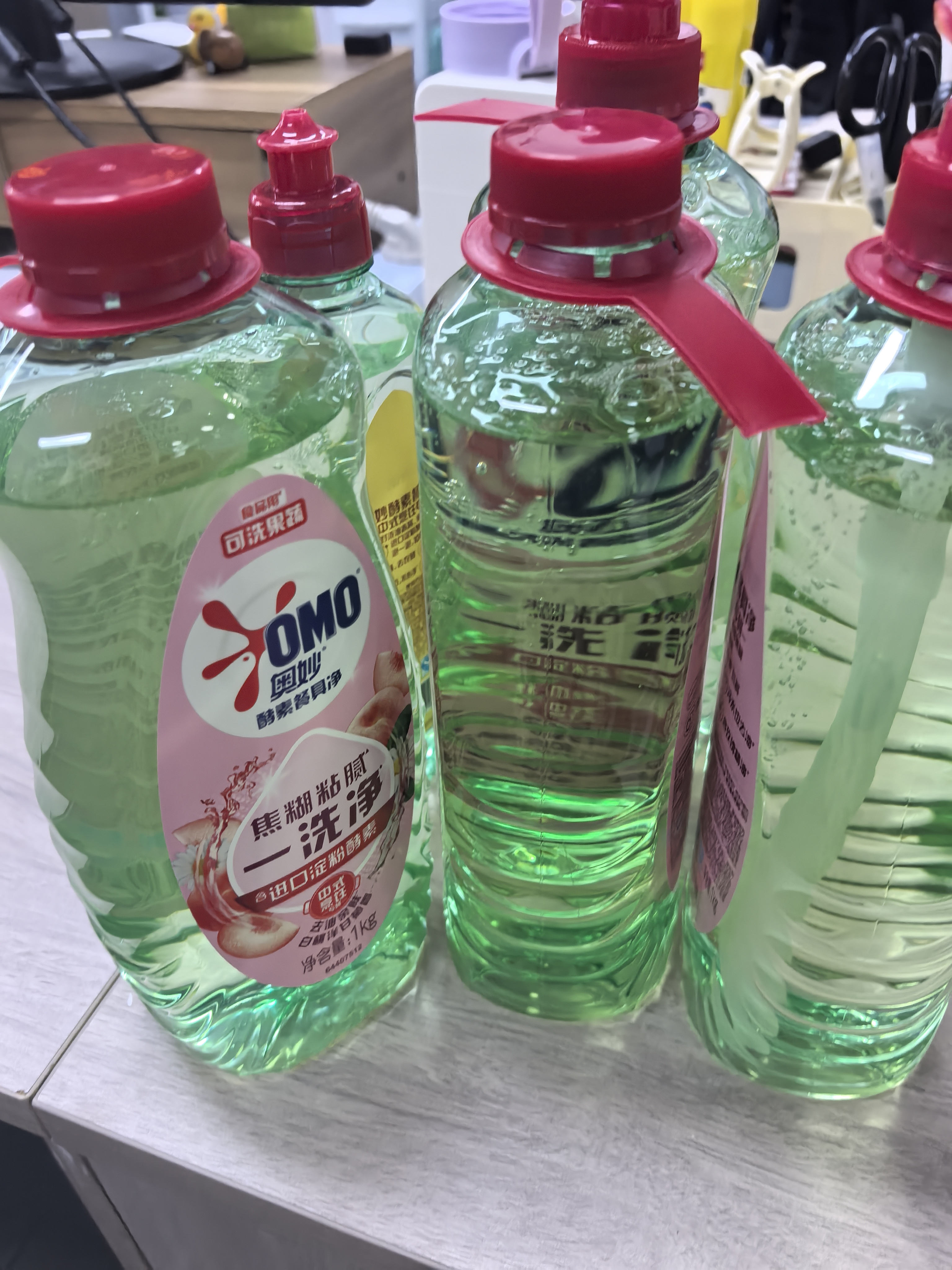奥妙大桶酵素餐具净洗洁精 白桃洋甘菊 1kg*2 4斤装 1泵1补去锅具焦糊 实拍图