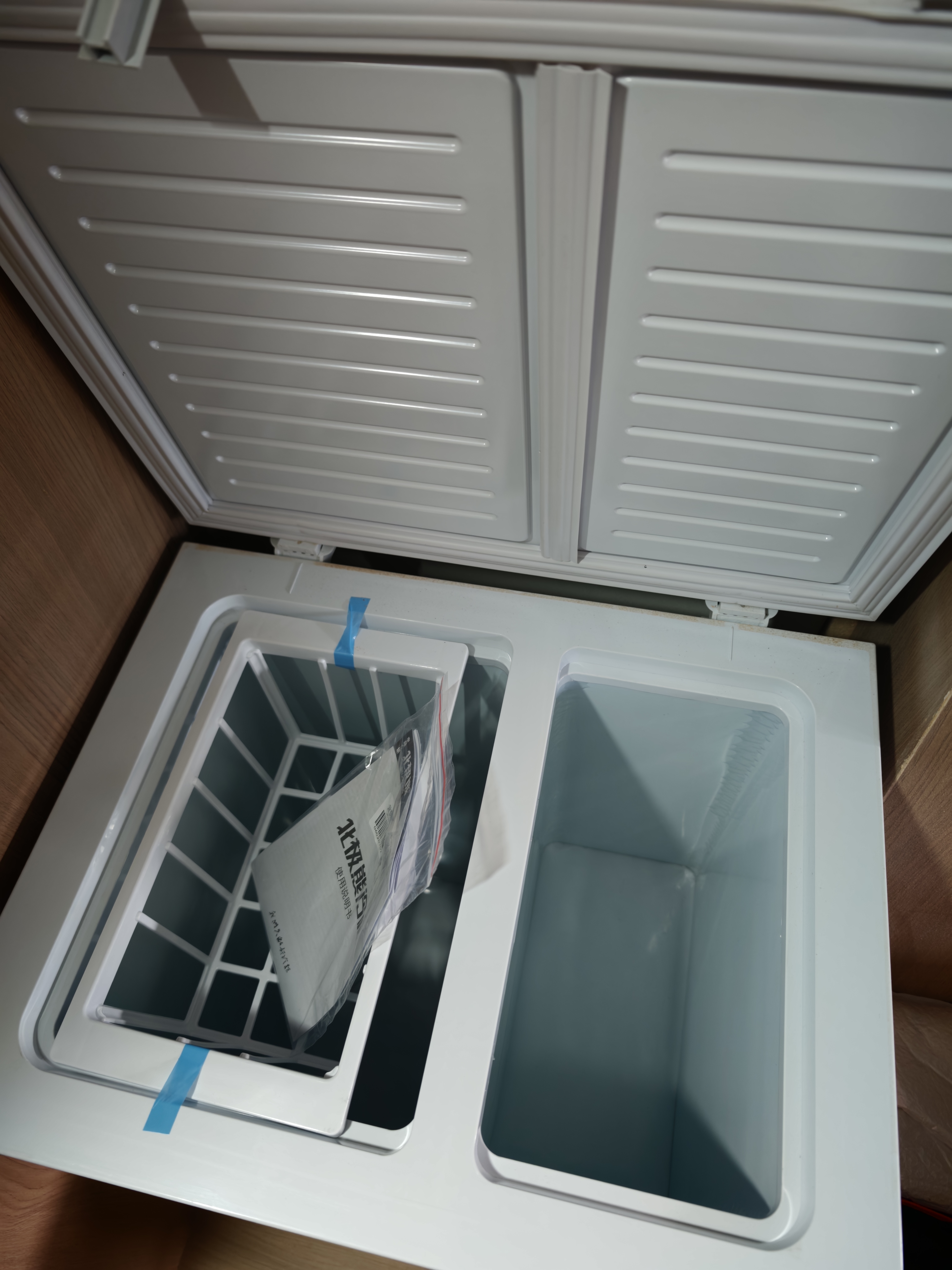 北极熊（BEIJIXIONG）双温冰柜家用小型双箱冷柜 冷藏冷冻两用柜双门商用大容量卧式冰箱节能省电 双温102升【一级能效 全国联保】 102L 实拍图