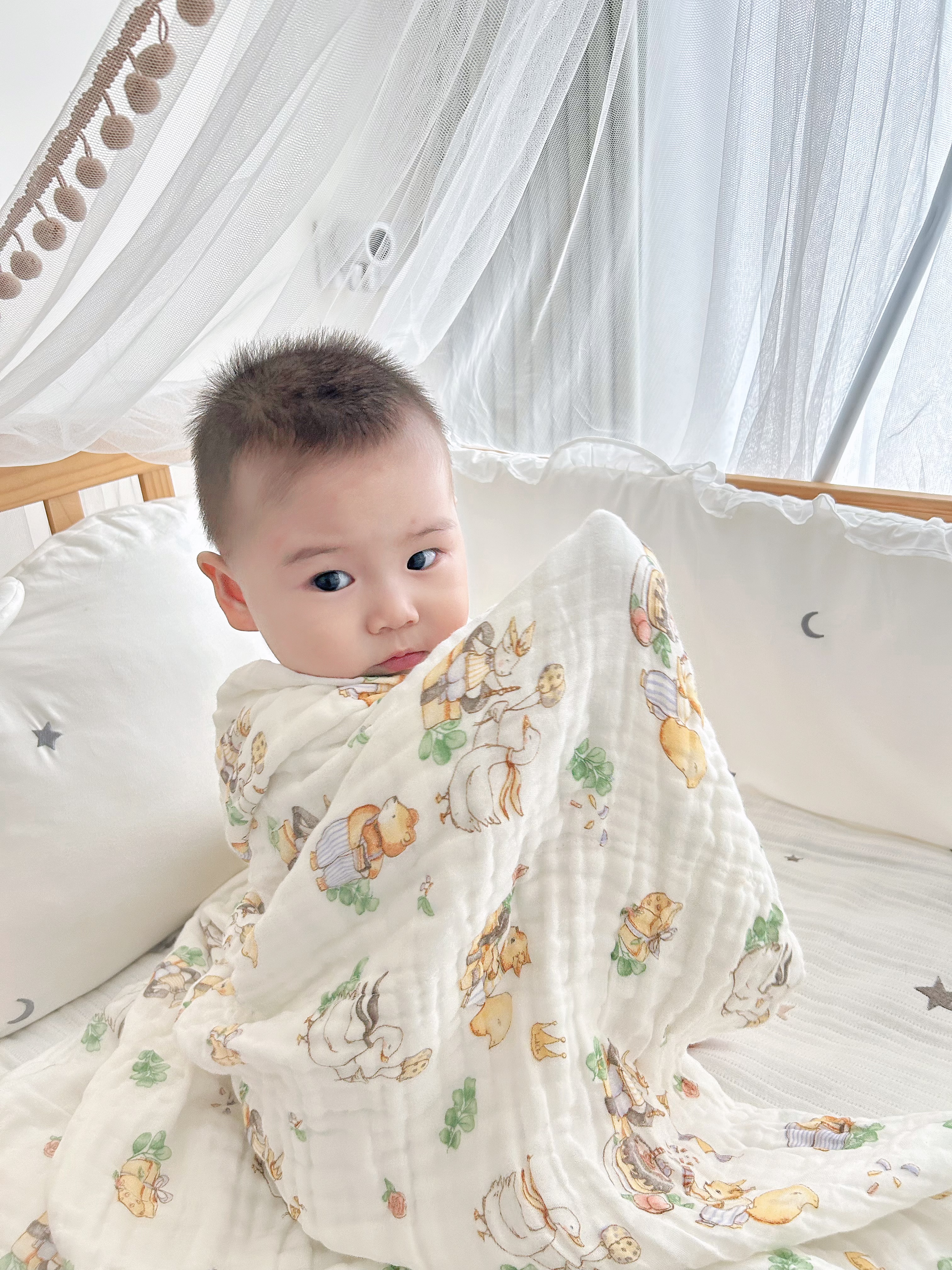 康贝邦（KangBeiBang）纱布浴巾新生婴儿专用A类纯棉6层宝宝儿童全棉超软全棉吸水 实拍图