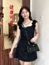 viney包包女包牛皮凯莉包品牌斜挎包轻奢生日礼物高级感送女友老婆 【黑色】高档ck风手提单肩包 实拍图