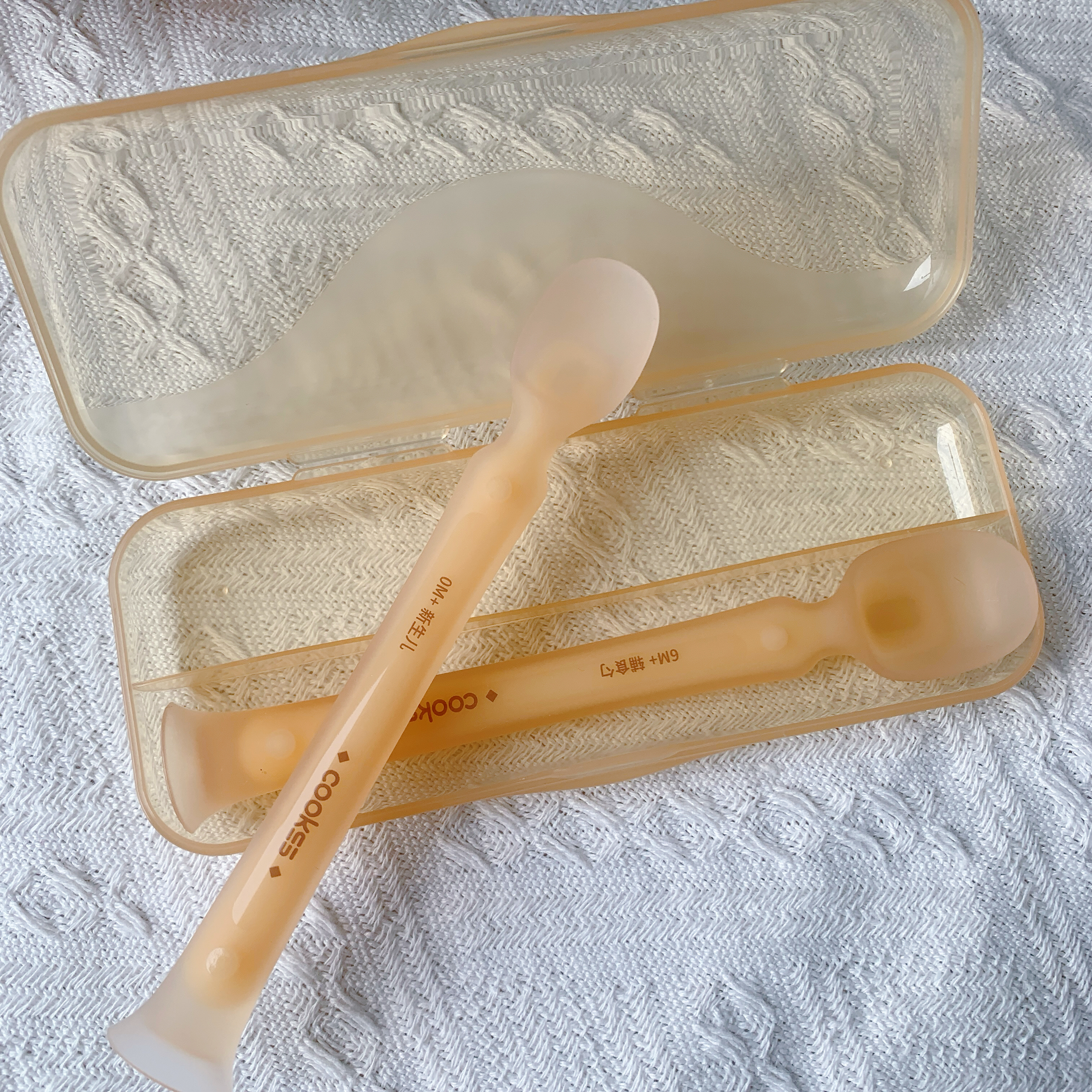 COOKSS硅胶勺子新生婴儿软勺宝宝辅食勺子喂水喂奶米糊专用儿童餐具套装 实拍图