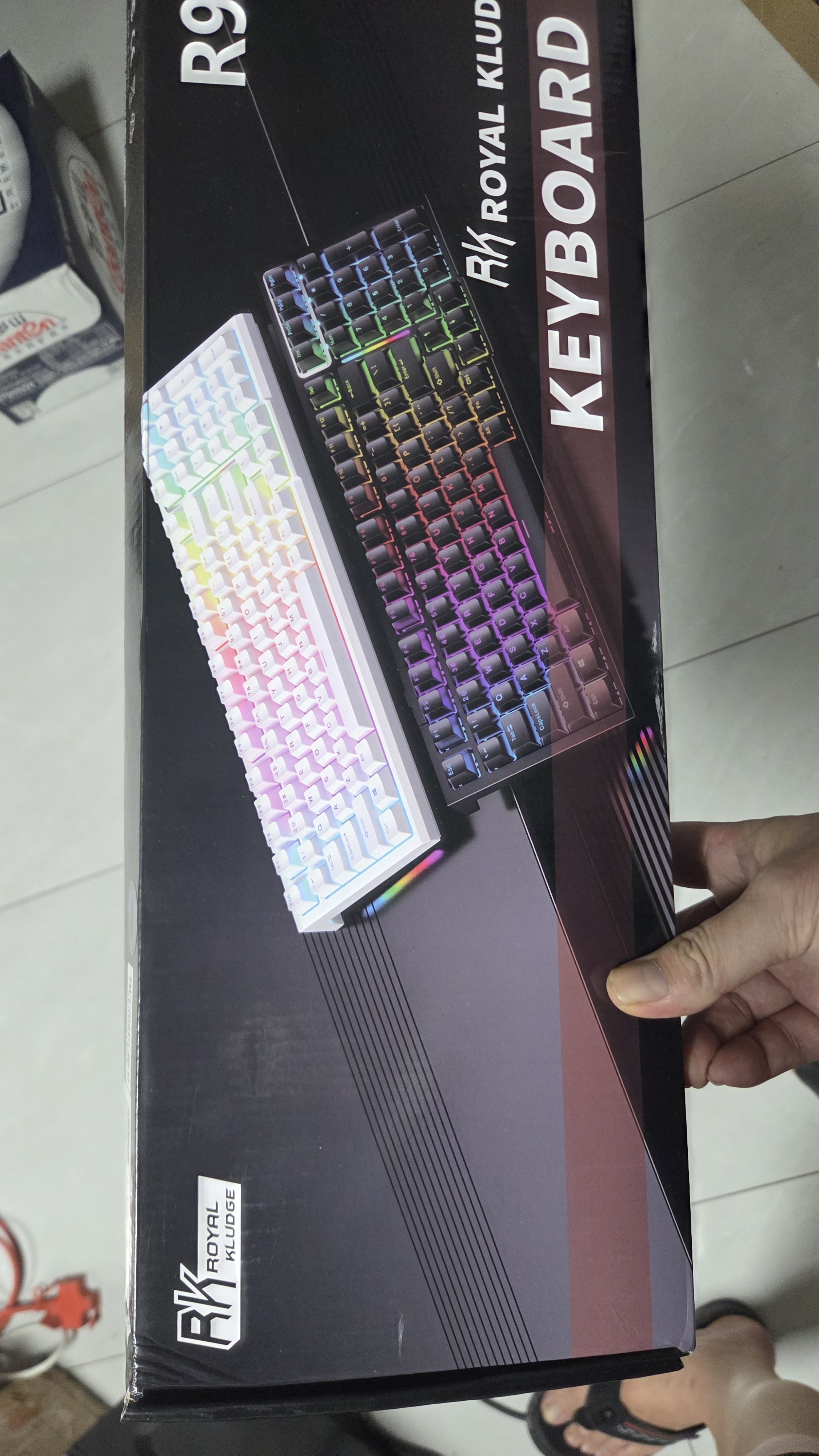 RKR98三模机械键盘无线2.4G蓝牙有线客制化Gasket热插拔99键PBT键帽电竞游戏笔记本办公火蓝烟雨轴V2 实拍图