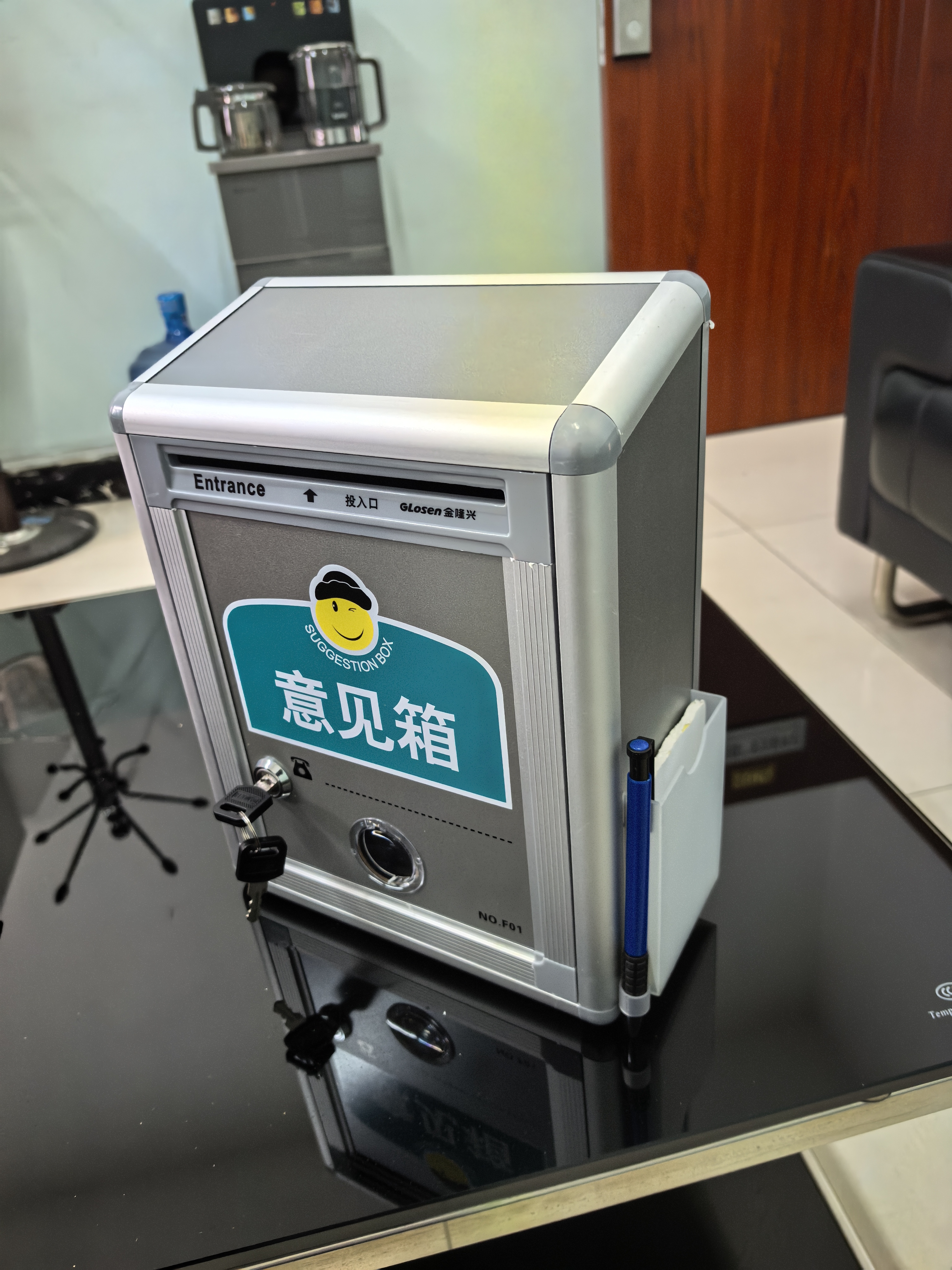 金隆兴 意见箱留言箱桌放式投诉箱壁挂意见箱 铝合金意见箱员工需求箱捐款箱投票箱可定制挂墙意见箱 F01 实拍图
