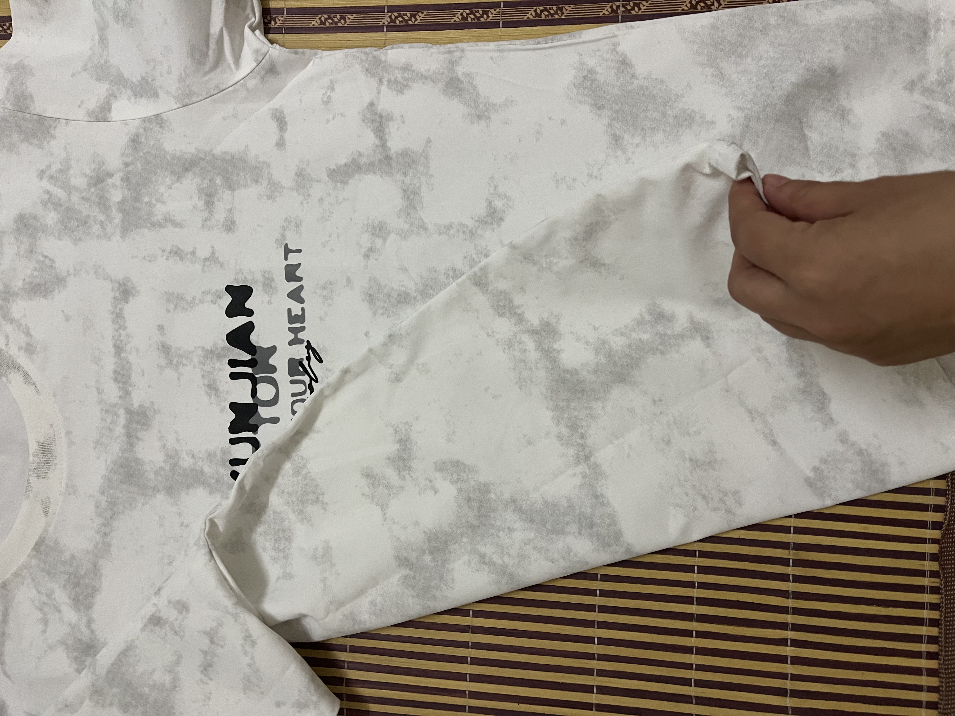 迪伽达美式扎染短袖t恤男款夏季衣服男装潮牌重磅宽松半袖情侣体恤男 白色 常规 L 【165-170CM/105-120斤】 实拍图