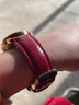 BYIA酒红色柔软头层小牛皮表带女士款代用华为GT3 GT4 gt5真皮手表带天梭浪琴手表配件纯皮表带 红色皮-玫瑰金色针扣 18mm 实拍图