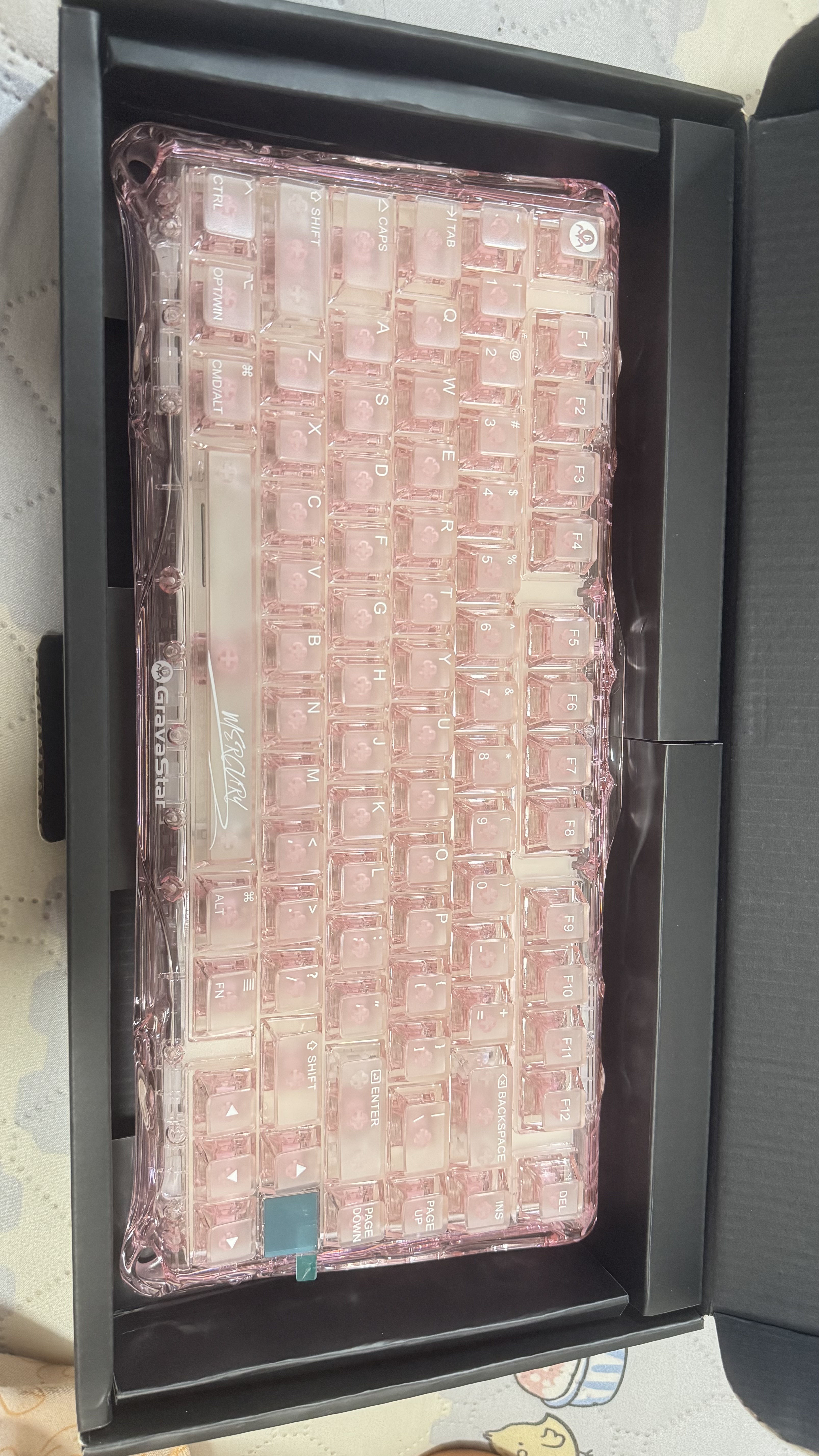 重力星球破茧75K1机械键盘无线/有线蓝牙三模电竞游戏鼠标键盘套装gasket客制化金属RGB灯光键鼠套装 【K1 LITE新品】 心冻（全透键帽） 实拍图