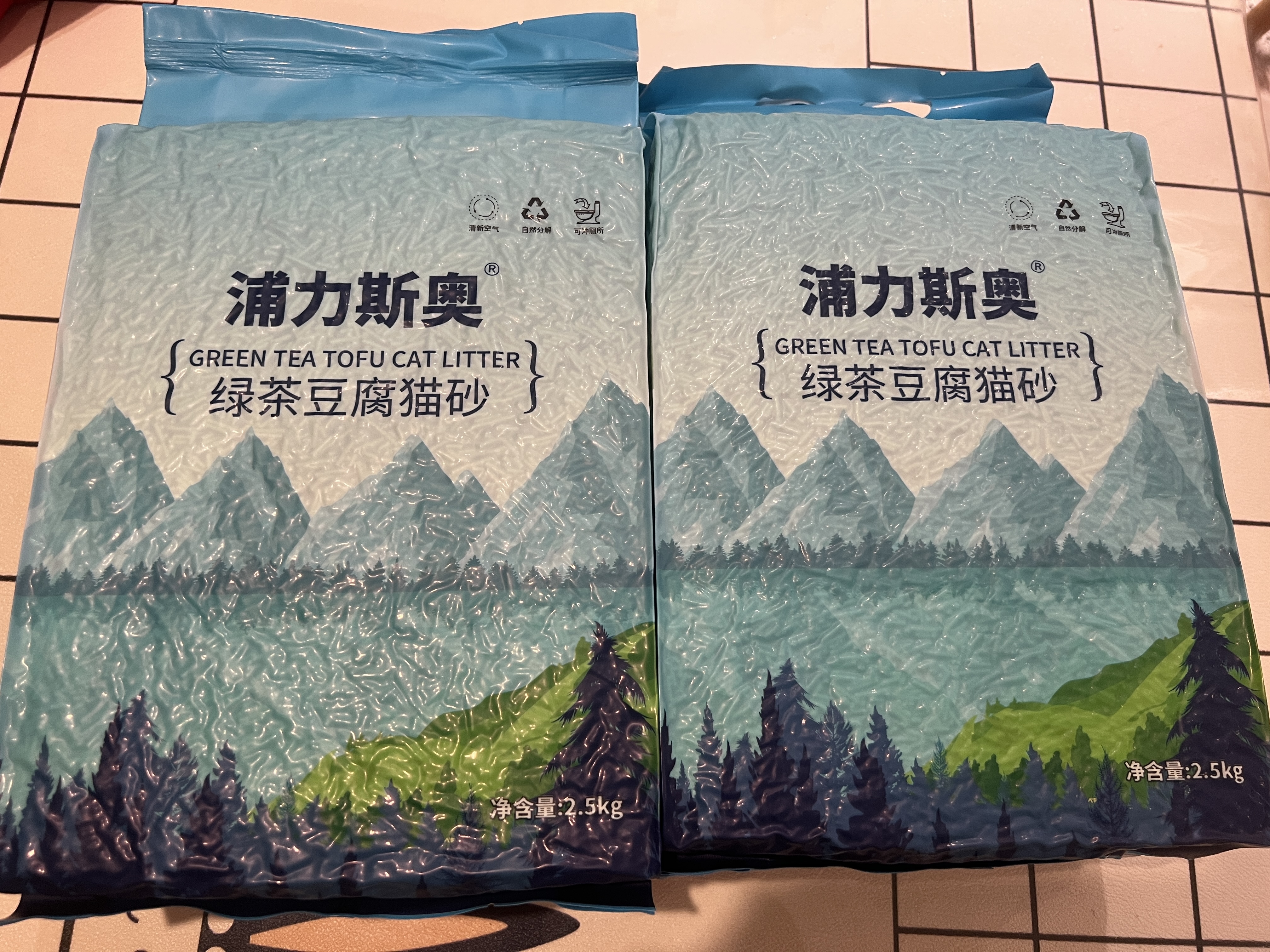 浦力斯奥 豆腐猫砂小颗粒结团可冲厕所低尘绿茶豆腐砂猫咪用品10斤装 实拍图