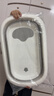 iuu婴儿洗澡盆 可折叠宝宝浴盆大号 洗澡神器躺托浴架新生儿童用品 【可折叠-高度可调】支撑架+皇冠浴盆 材质：FDA食品级材质检测认证 实拍图