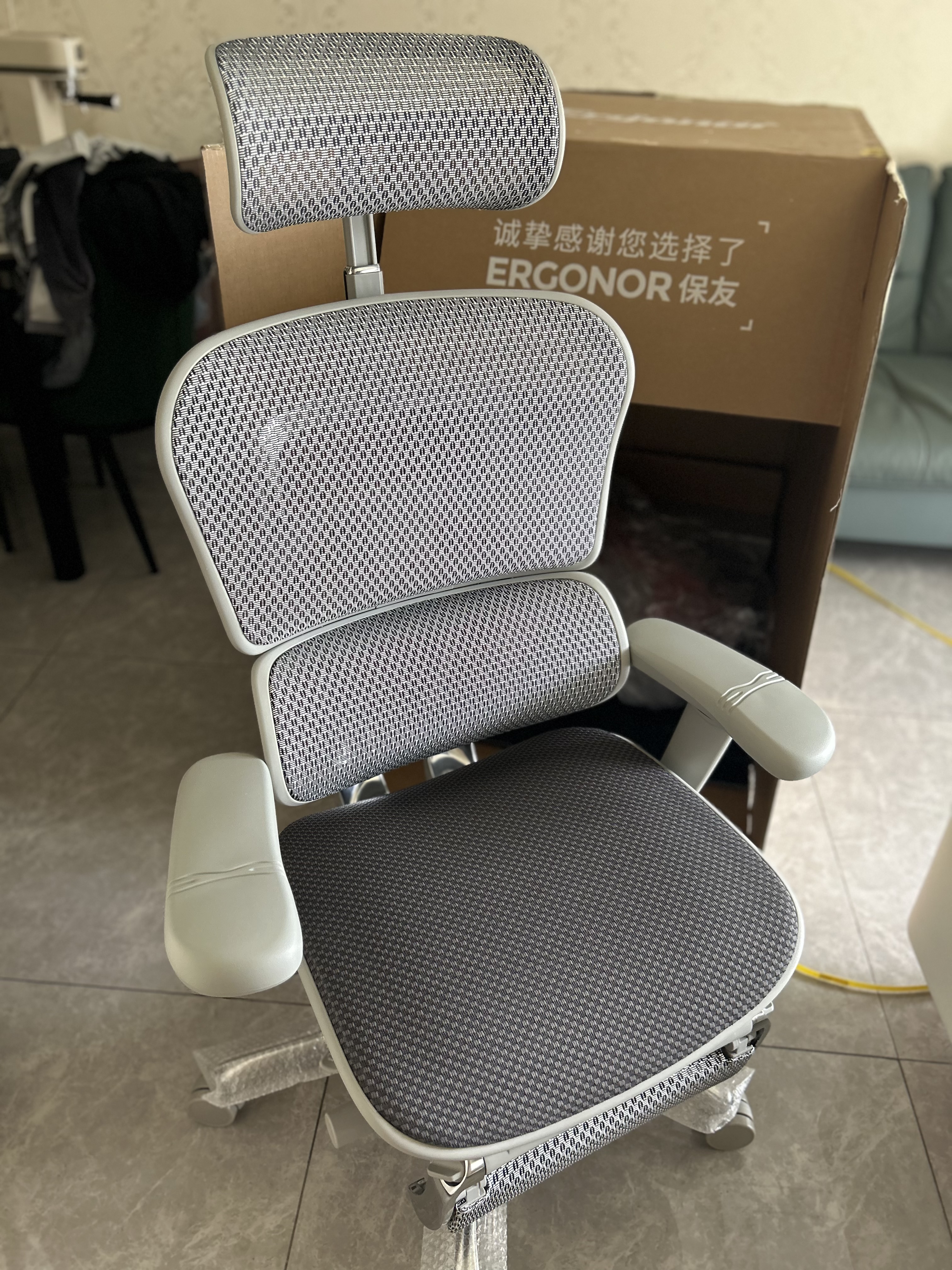 Ergonor保友金豪E2/金豪E2 Pro 高端人体工学椅 电脑椅办公椅家用电竞椅 【金豪E2 Pro】银白网(云感科技坐垫)+躺舒宝 整椅发货 送货上门 实拍图