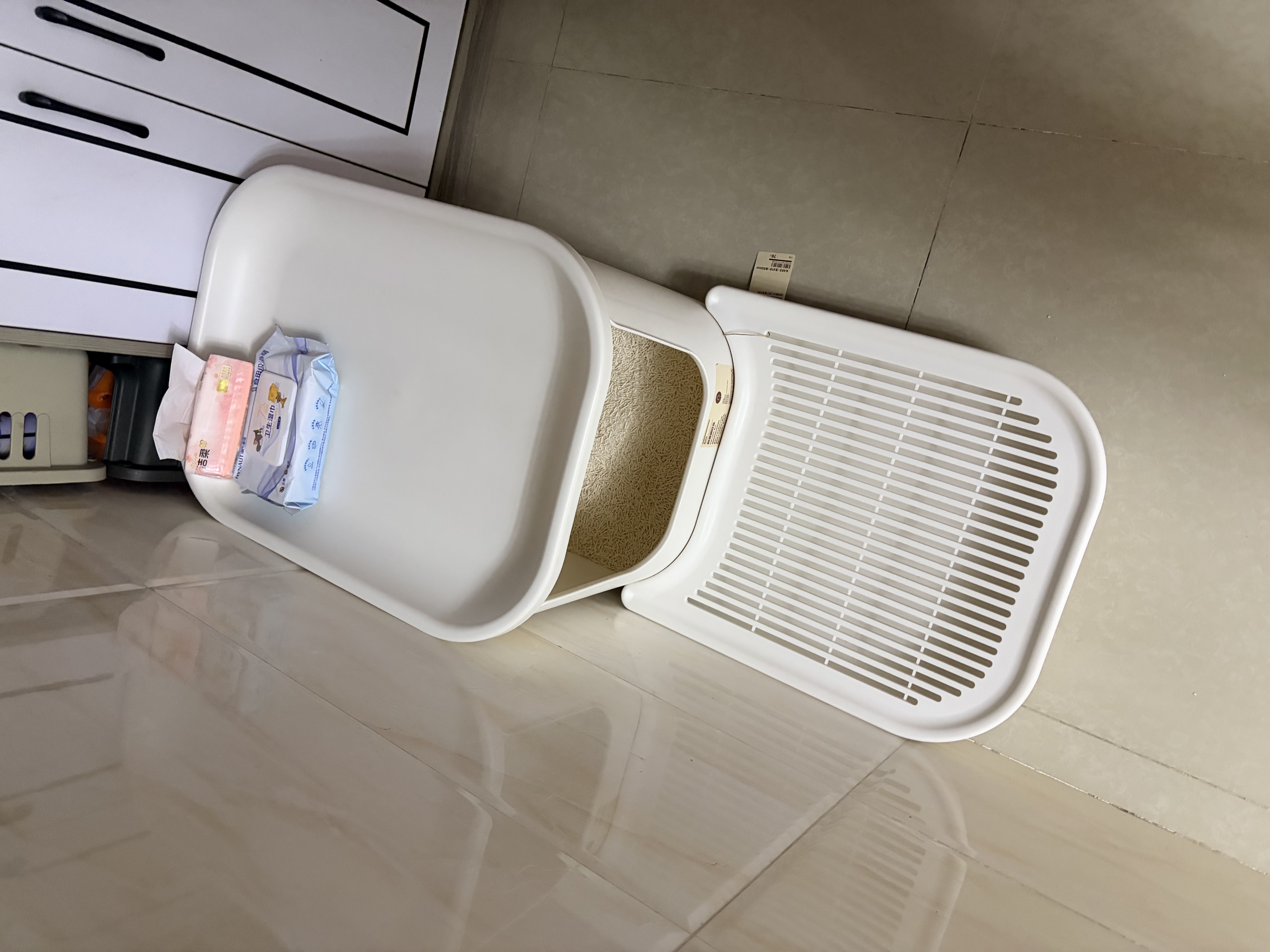 MUJI 猫砂 宠物用品 低粉尘 含茶叶渣 混合猫砂 2.4kg*1袋 实拍图