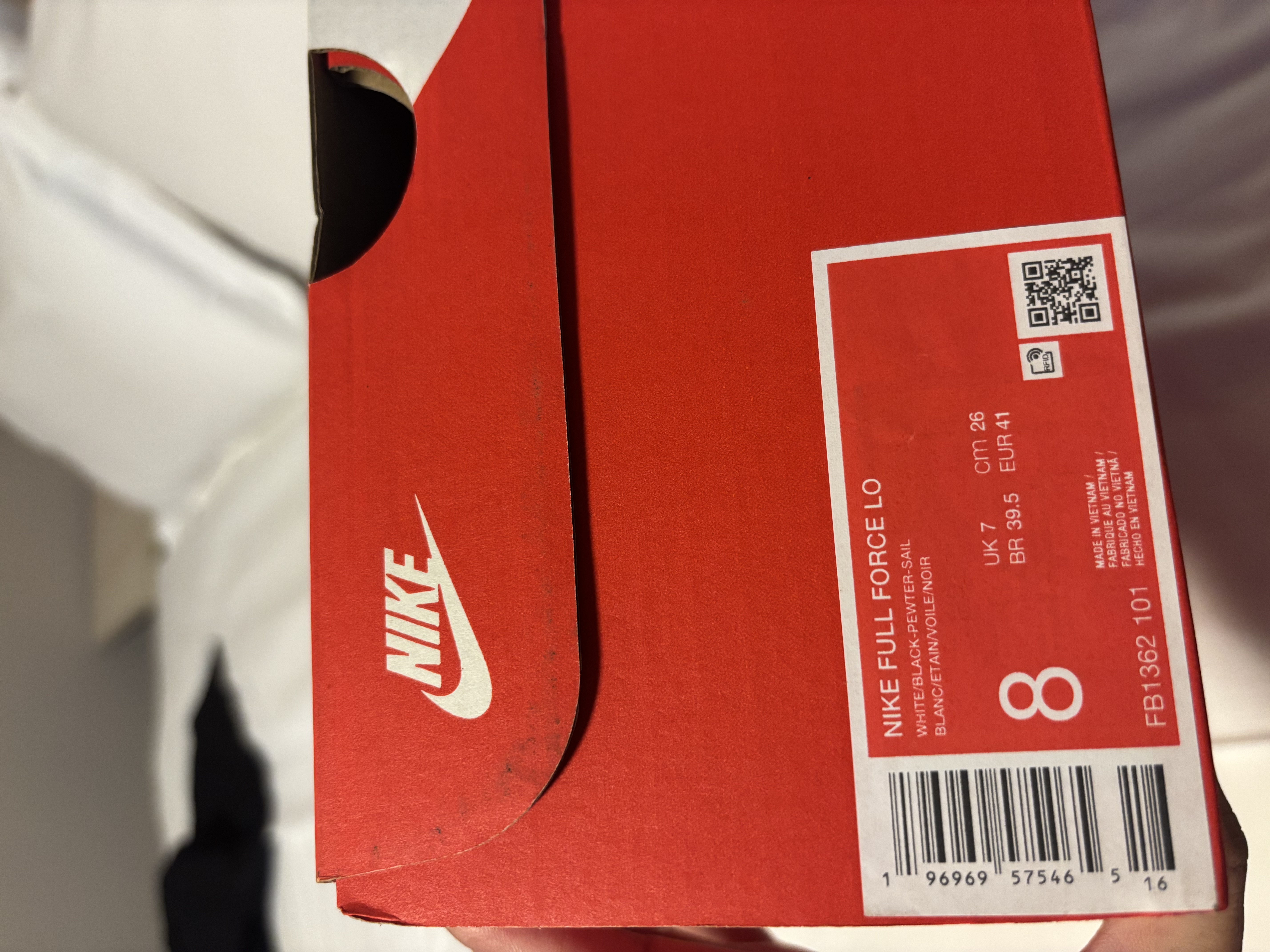 耐克（NIKE）男子运动休闲鞋FULL FORCE运动鞋FB1362-101白灰黑 41 实拍图