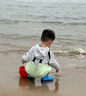 臻佑（Grsaed）儿童下水裤户外玩水服捉鱼赶海半身涉水裤连体鞋防水沙滩淡绿26码 实拍图