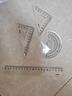 得力（deli）高透亚克力防粘橡皮4件套套尺20cm 大数字标识 圆润边角 直尺+三角尺*2+量角器高考祝福礼物 实拍图