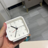 得力方形简约指针闹钟柔光夜灯台式时尚座钟起床神器 开学升学季必备 白色8851开学新年礼物 实拍图