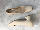 达芙妮（DAPHNE）单鞋女粗跟中跟春季新款船鞋2025职业工作气质女生皮鞋宴会 米色 37 (235mm) 标准码 实拍图