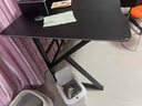 甄严选电脑桌台式电竞桌椅套装组合桌子办公家用桌学习桌书房书桌写字桌 【黑架+黑碳纤纹面】单桌160*70 实拍图