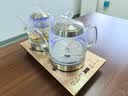 开品 全自动底部上水感应续水烧水壶 家用办公电茶炉烧水消毒电热水壶 嵌入式玻璃烧水壶茶桌一体套装 1L 香槟金 20X37CM 烧水煮杯 桶水款 实拍图