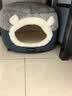 华元宠具（hoopet）猫窝封闭式四季通用猫房子猫床幼猫冬季保暖猫屋可拆洗垫子宠物窝 两用封闭式猫窝【垫子可拆洗】 M：50*50*H36cm(适用15斤内猫咪) 实拍图