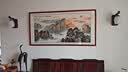 盛桢国画山水画靠山图中式客厅风景挂画办公室沙发背景墙装饰画风水画 B款【紫气东来】 四尺165*85cm(实木框+有机玻璃) 实拍图