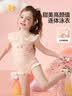 ASK JUNIOR儿童带泳帽度假泳衣夏吊带连体泳装小童宝宝高弹海边训练服泳装 实拍图