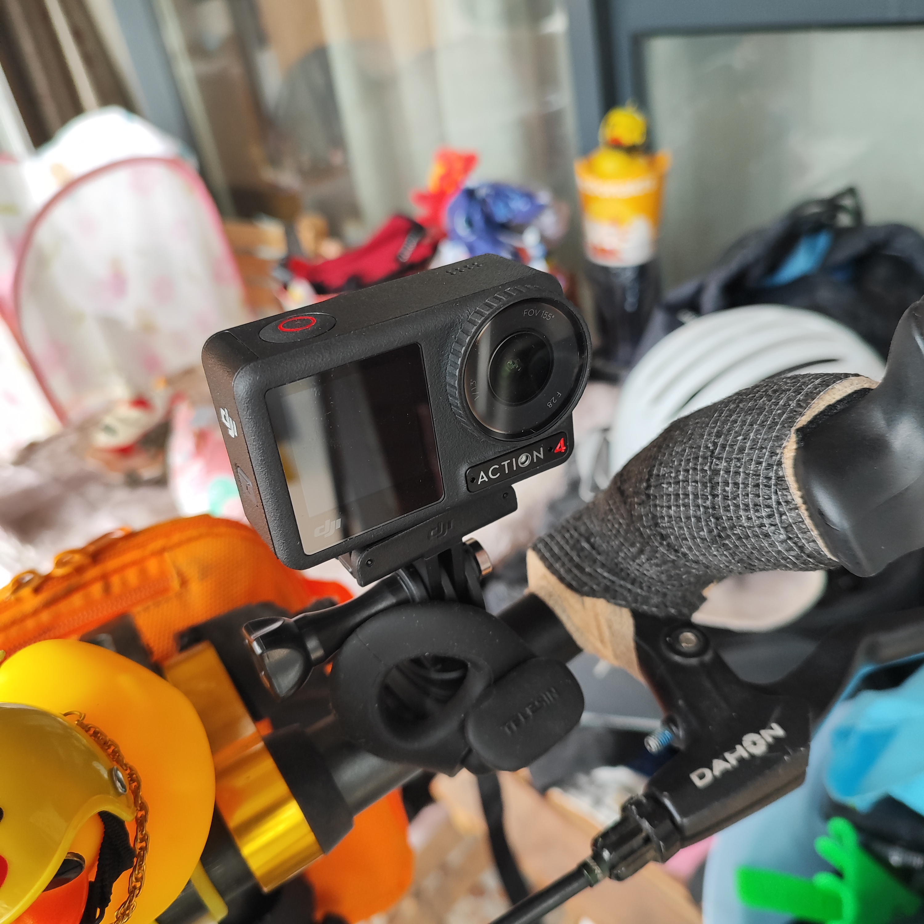TELESIN(泰迅)大疆action6/5pro 4车把夹nano柔性支架适配gopro固定支架insta360钓鱼自行车骑行支架 实拍图