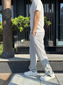 安踏（ANTA）运动裤男2026春秋季新款直筒宽松纯棉男士休闲裤子男青少年长卫裤 灰色【常规直筒-刺绣logo-拉链口袋】 XL /180（140-160斤） 实拍图