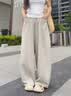 MissWiss白色凉感阔腿裤女夏薄款松弛垂坠休闲裤宽松夏季高腰休闲弯刀裤 奶绿色 XL 实拍图