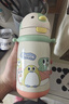 babycare儿童保温杯婴幼儿学饮宝宝吸管杯316L不锈钢保温杯幼儿园保温水壶 赠直通吸嘴- 背带款浅嗬绿450ml 实拍图