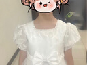罗蒙毕业演出主持人礼服女童毕业白色公主裙生日花童钢琴 白色120 实拍图