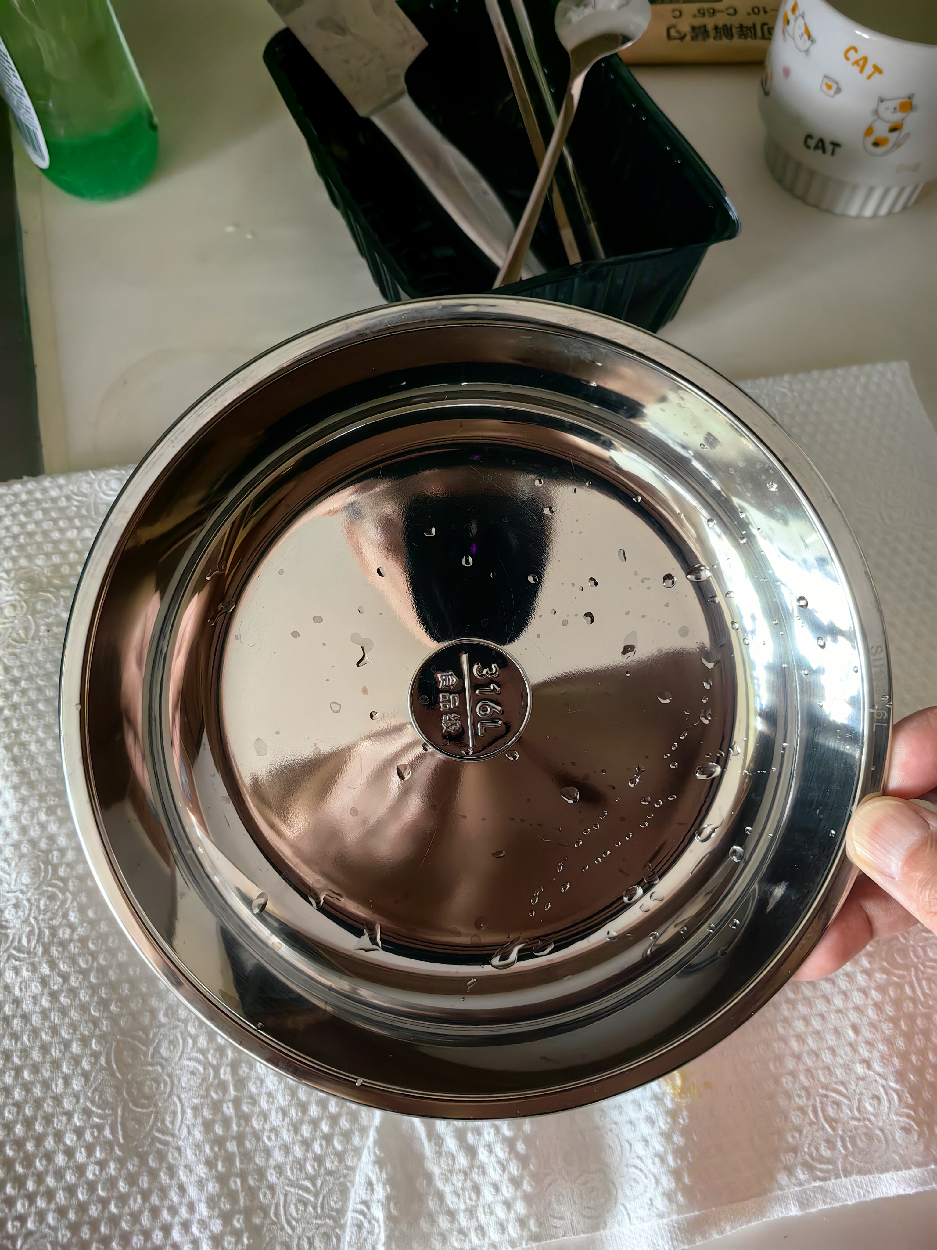 维艾（Newair）316不锈钢盘子加厚家用盆圆 形耐摔食品级碟子餐盘备菜蒸盘 实拍图