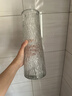 漫生活透明玻璃花瓶插花水养大号客厅摆件高级感轻奢水培容器树皮纹28cm 实拍图
