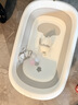 iuu婴儿洗澡盆 可折叠宝宝浴盆大号 洗澡神器躺托浴架新生儿童用品 【北欧灰】单盆 材质：FDA食品级材质检测认证 实拍图