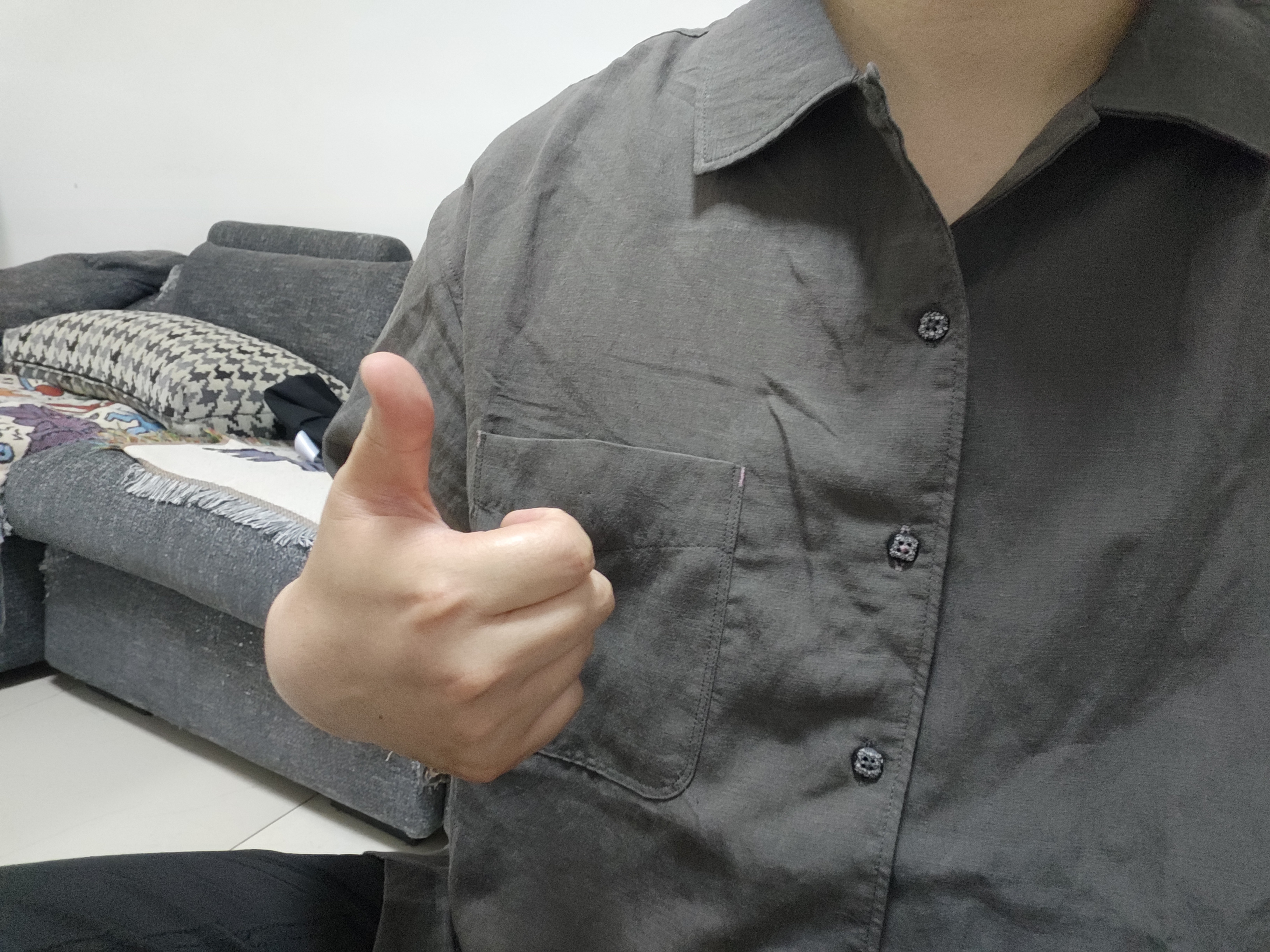 马登工装天丝莱赛尔短袖衬衫亚麻白色古巴领衬衣老钱风松弛感外套男夏 深灰色 【亚麻质感/寸衫男款/人夫感/2026新款】 XL （宽松偏大建议拍小一码） 实拍图