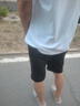 YOOOURTHING冰丝短裤男士夏季薄款潮牌宽松直筒外穿速干沙滩运动休闲五分中裤 黑色 2XL (建议120-140斤) 实拍图