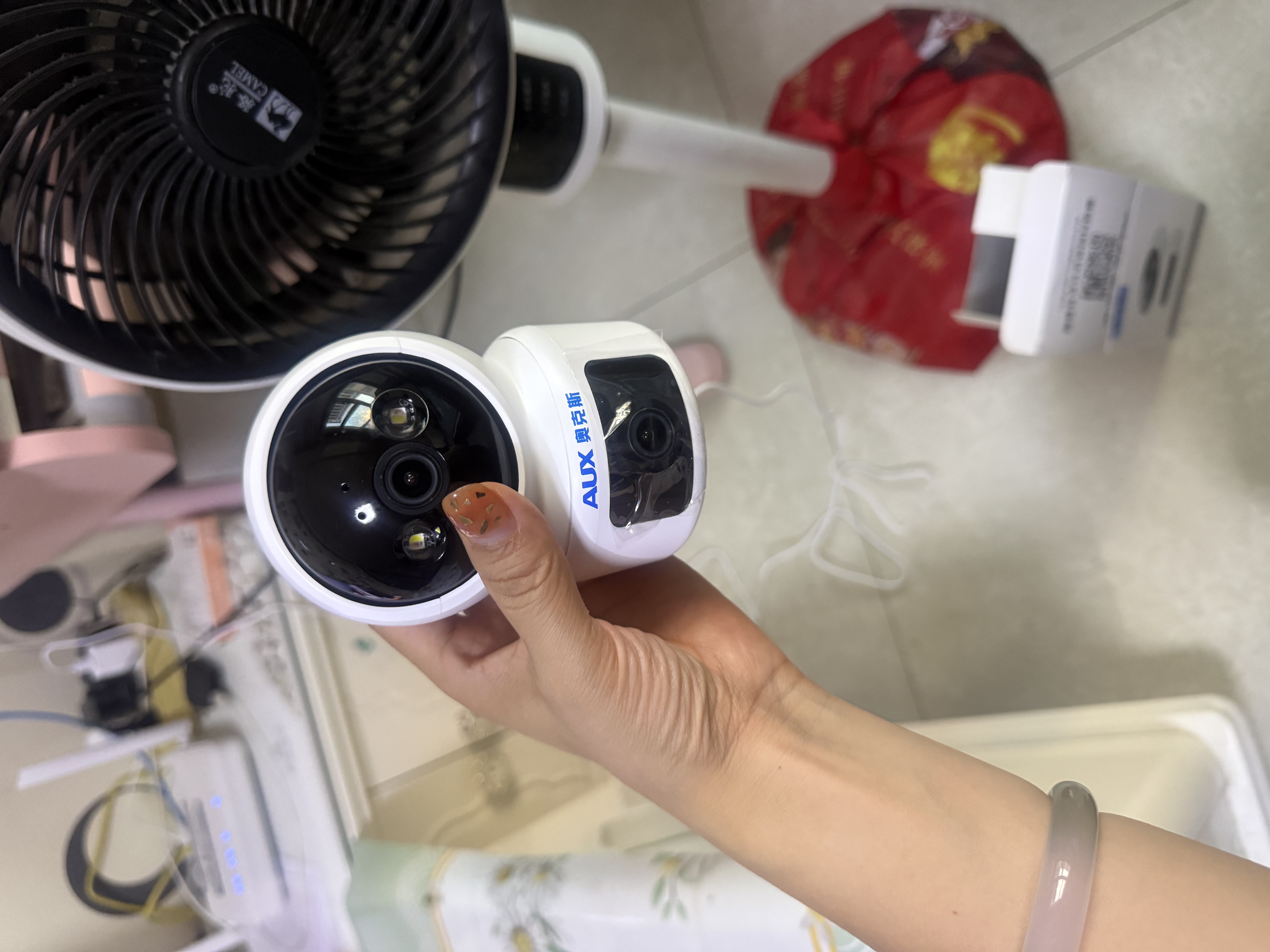 奥克斯1200万像素摄像头监控无线wifi网络高清夜视监控器360度无死角带夜视全景云台家用AI监控手机远程 实拍图