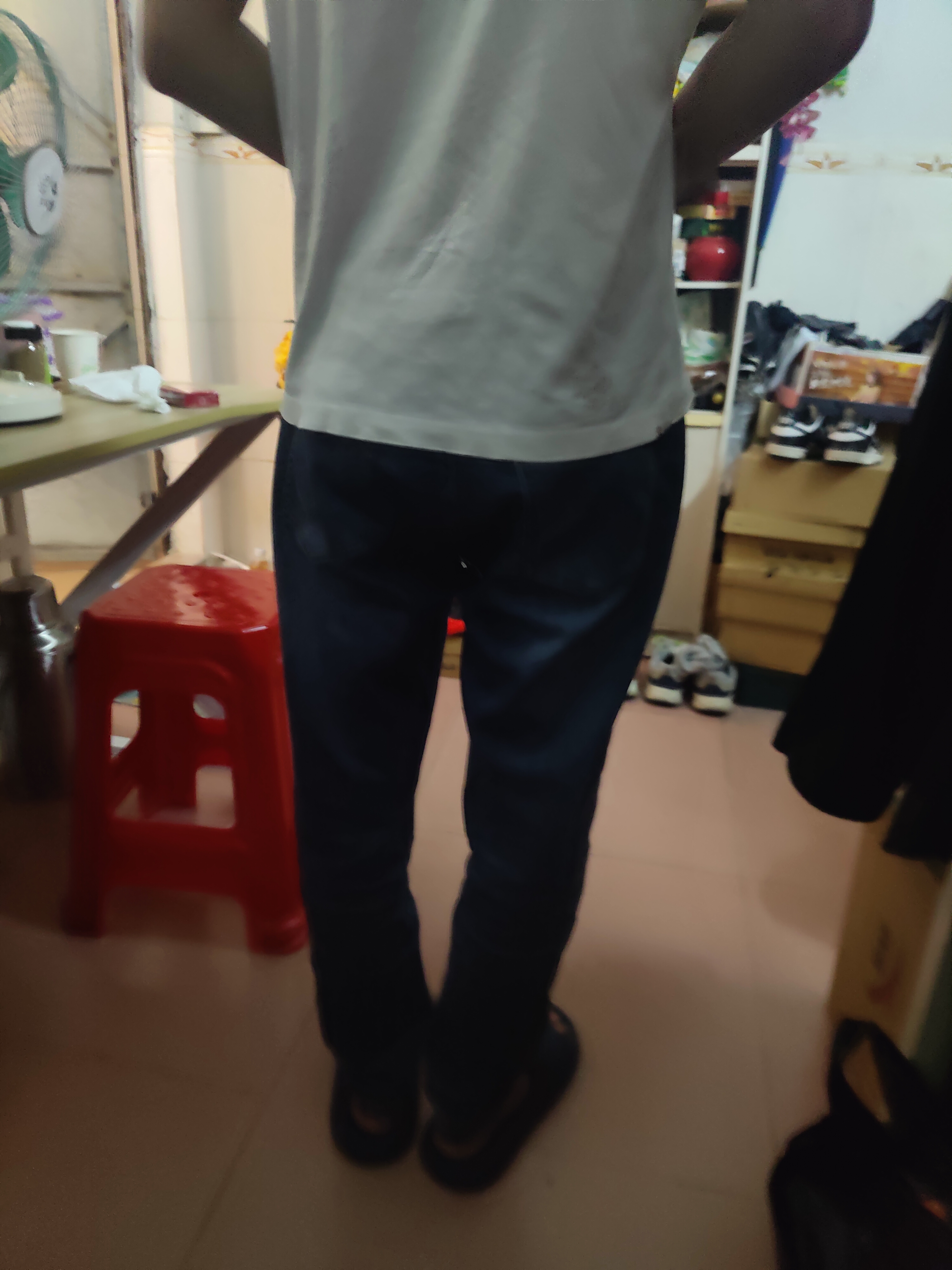 HLA海澜之家牛仔裤男微弹时尚锥形九分裤子男夏季 实拍图