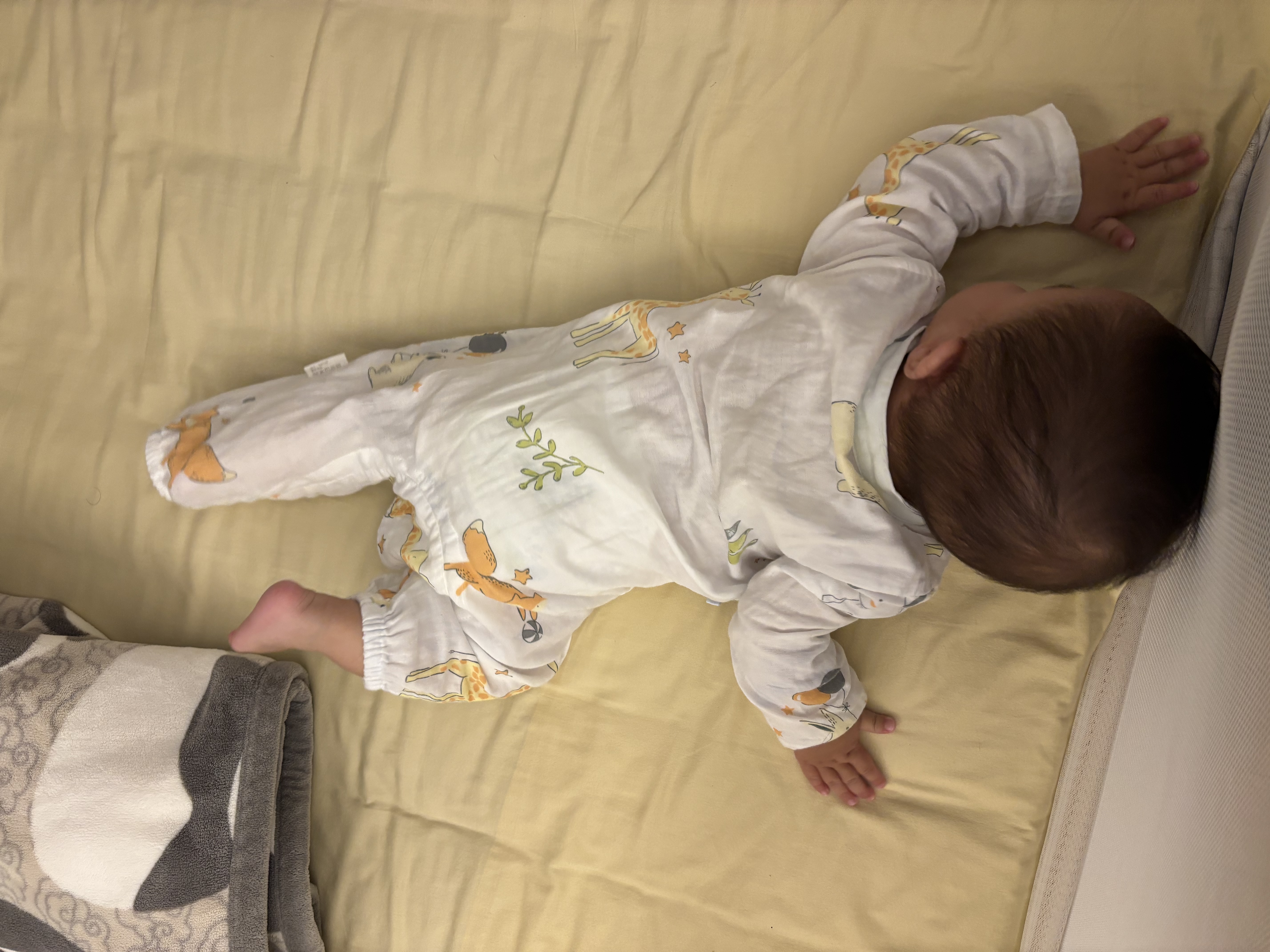 全棉时代婴儿衣服纯棉新生儿连体衣宝宝5A抗菌纱布包屁衣秋季儿童睡衣 实拍图