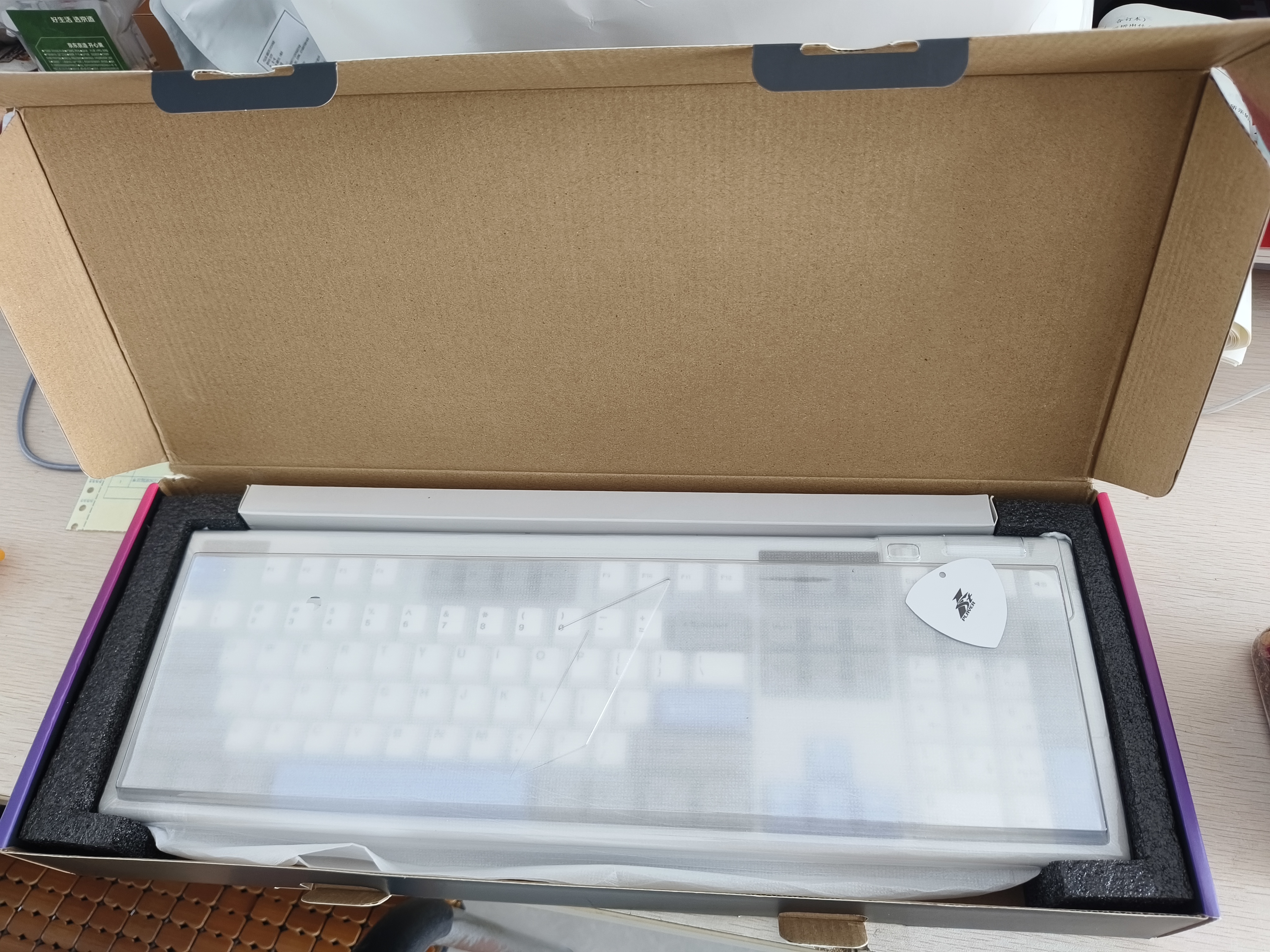 首席玩家NEO108三模机械键盘无线蓝牙游戏电竞专用电脑办公108全键 极地蓝-紫星轴 三模 108键 实拍图
