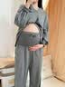 雅特茂竹纤维丨月子服孕妇天竹睡衣产后哺乳产前产后薄款家居套装 炭笔灰+发带丨舒梦天竹棉 柔软更透气 1713 L 实拍图