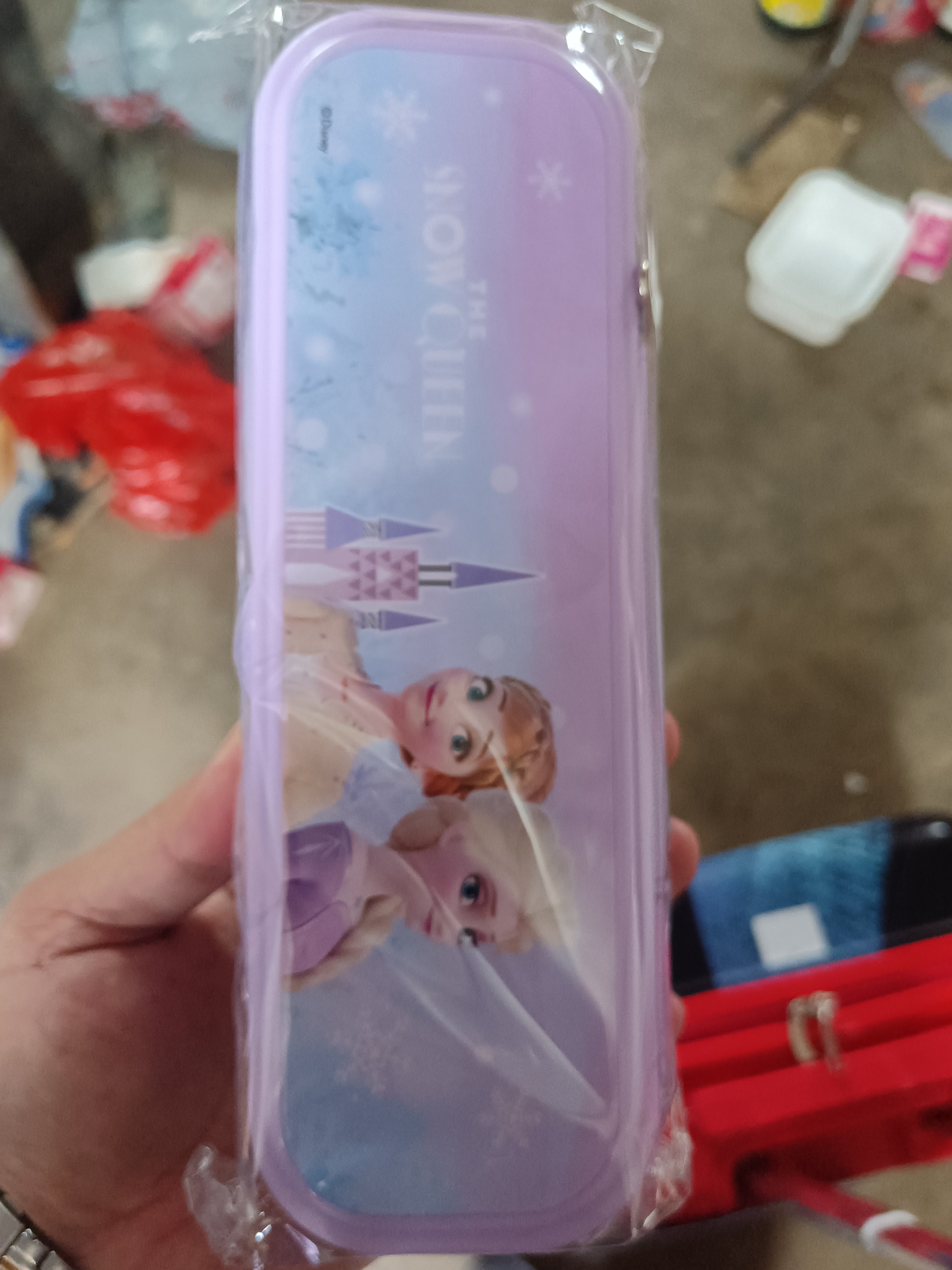 迪士尼（Disney）文具盒 小学生铅笔盒女孩儿童笔袋轻便小巧幼儿园收纳袋开学季学习用品 艾莎公主 实拍图