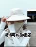 黛米安妮莎遮阳防晒帽子女夏季防紫外线遮脸护颈一体渔夫帽钓鱼登山太阳帽 浅米色（帽檐10cm-面罩可拆卸） 均码 实拍图