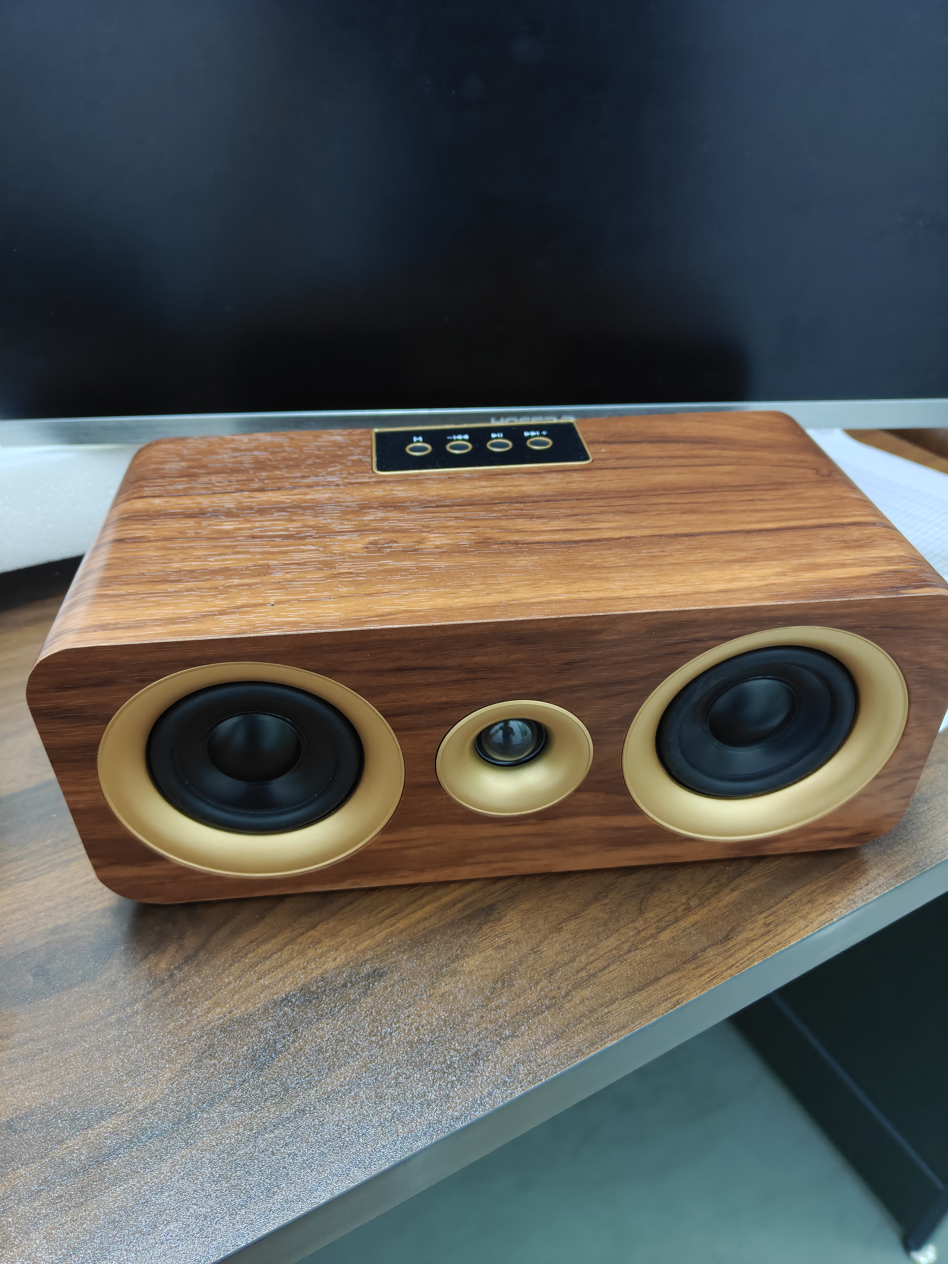 国立M911复古蓝牙音箱木质桌面音响hifi发烧级家用室内立体声环绕低音炮 桌面音响 实拍图
