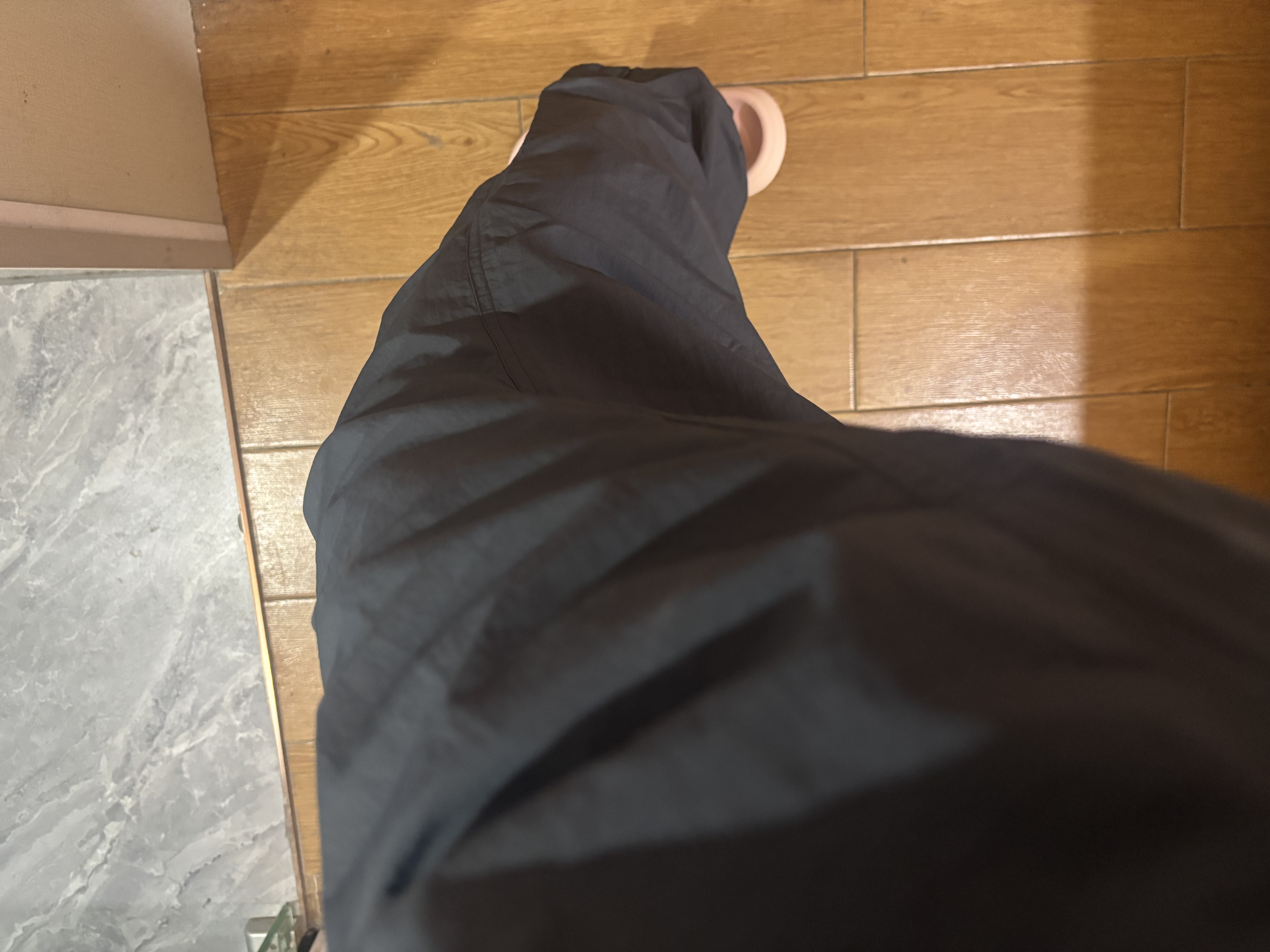 京东京造工装降落伞裤登山暴走女士宽松长裤子春秋休闲阔腿防晒裤青灰色L 实拍图
