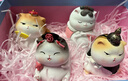 妖娆猫猫咪桌面摆件装饰公仔女孩生日七夕情人节礼物送女友实用文创礼品 A132 宫廷风御猫 （一套4只） 实拍图