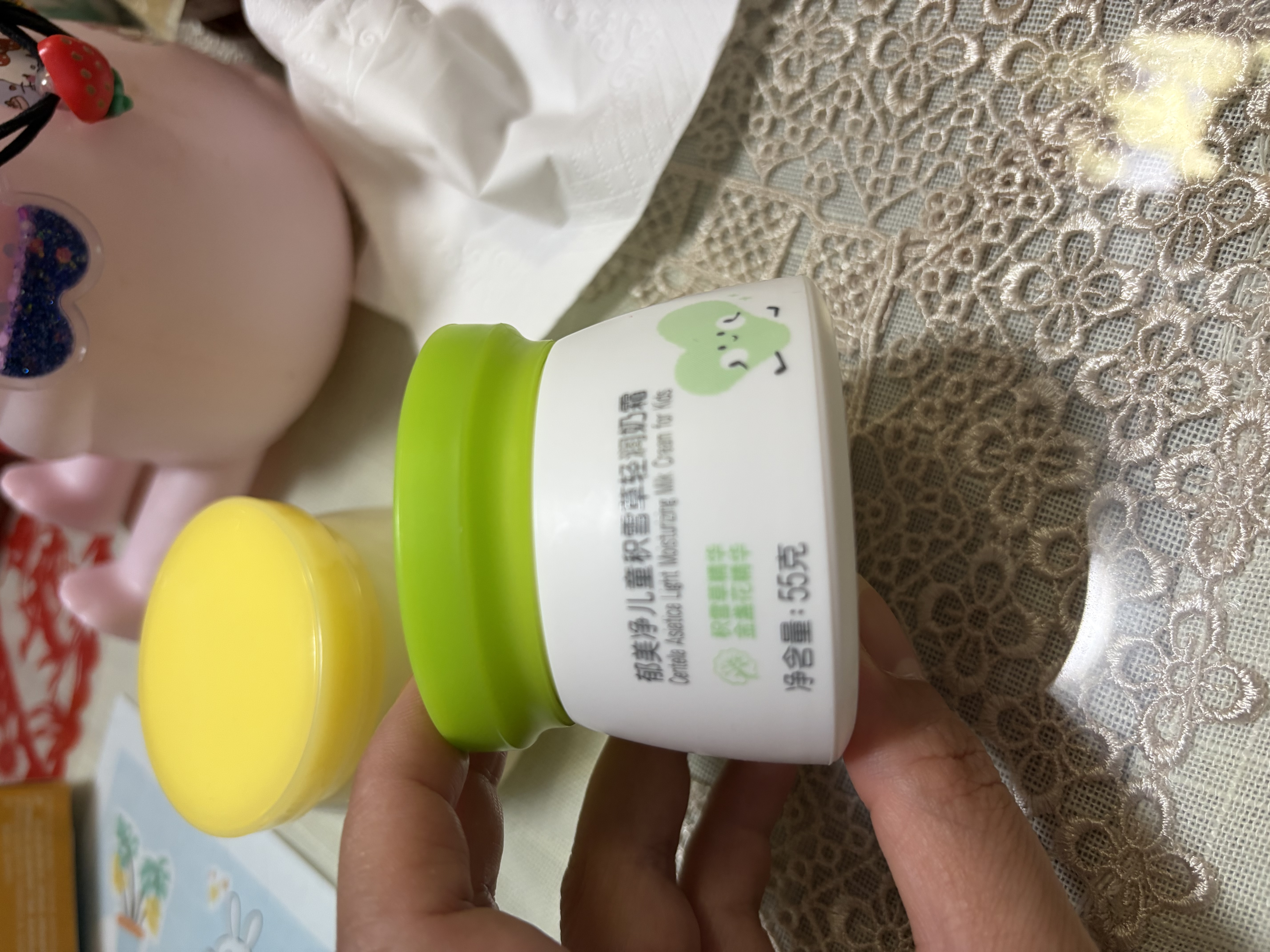 郁美净儿童猫头霜蛋黄油安心霜40g宝宝润肤乳鲜奶霜滋润保湿婴儿面霜 实拍图