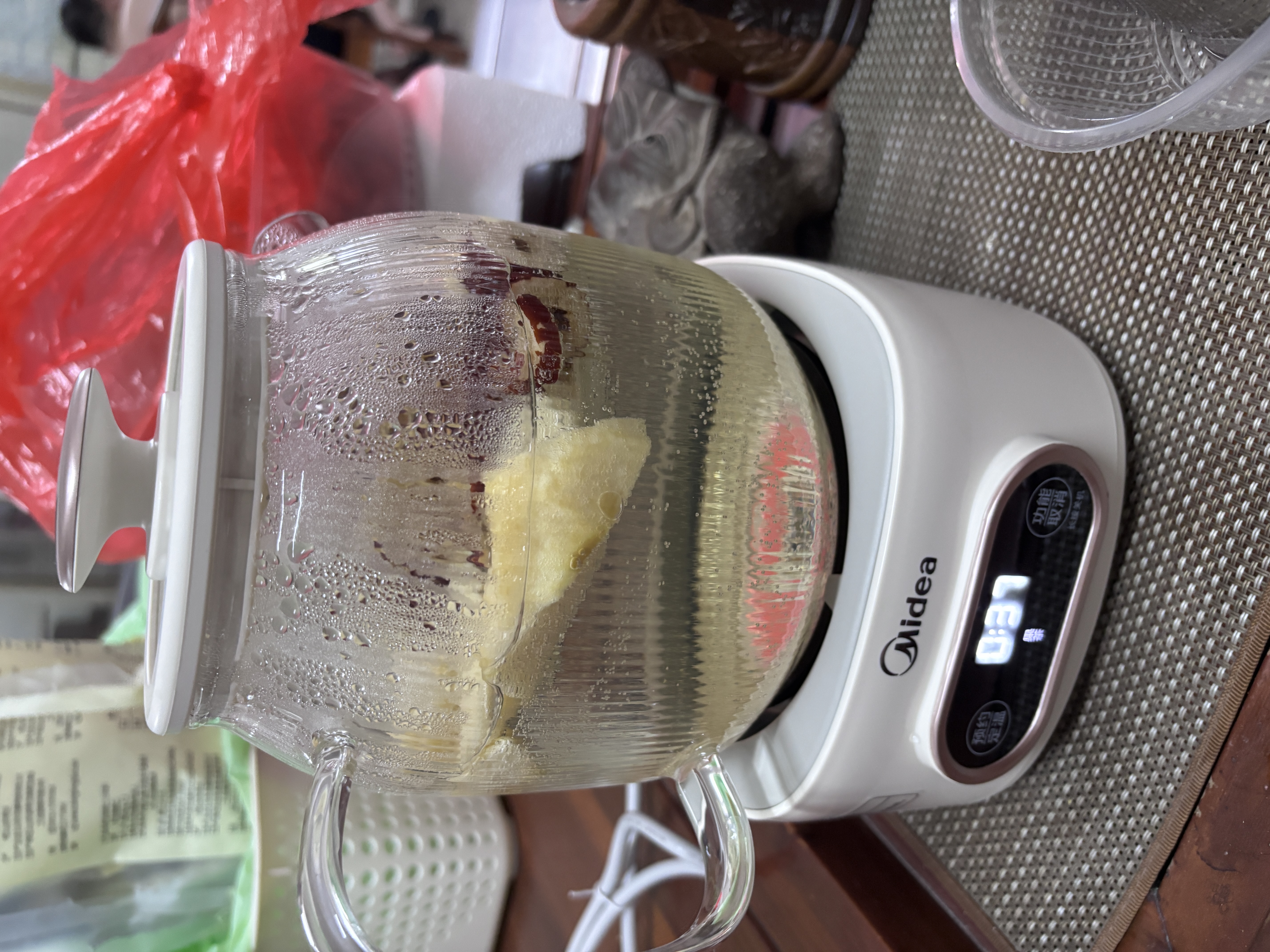 美的（Midea）花漾0胶水全玻璃全自动养生壶 母婴调奶器恒温烧水壶电热水壶煮茶器花茶壶1.2L YS12B102 实拍图