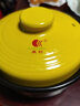 康舒（KANGSHU）耐高温砂锅大容量家用燃气炖锅煲仔饭炖煲汤煲干烧不裂陶瓷锅沙锅 黄盖(单人)此款不带防烫套 1.1L 实拍图