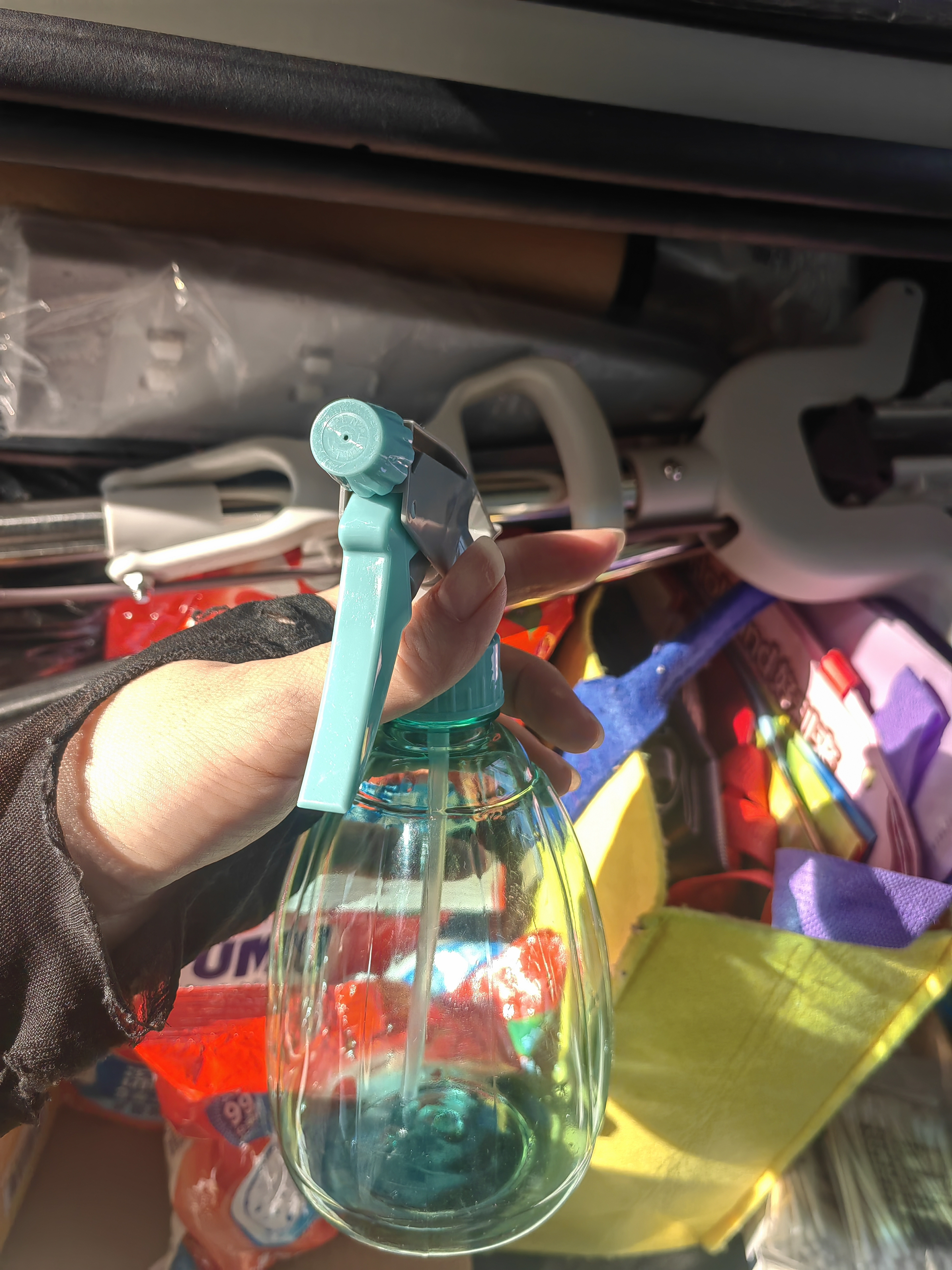 家用酒精喷壶消毒水清洁专用喷雾瓶气压式细雾浇花洒小喷水壶喷瓶 透蓝【1个装】 500ml 实拍图