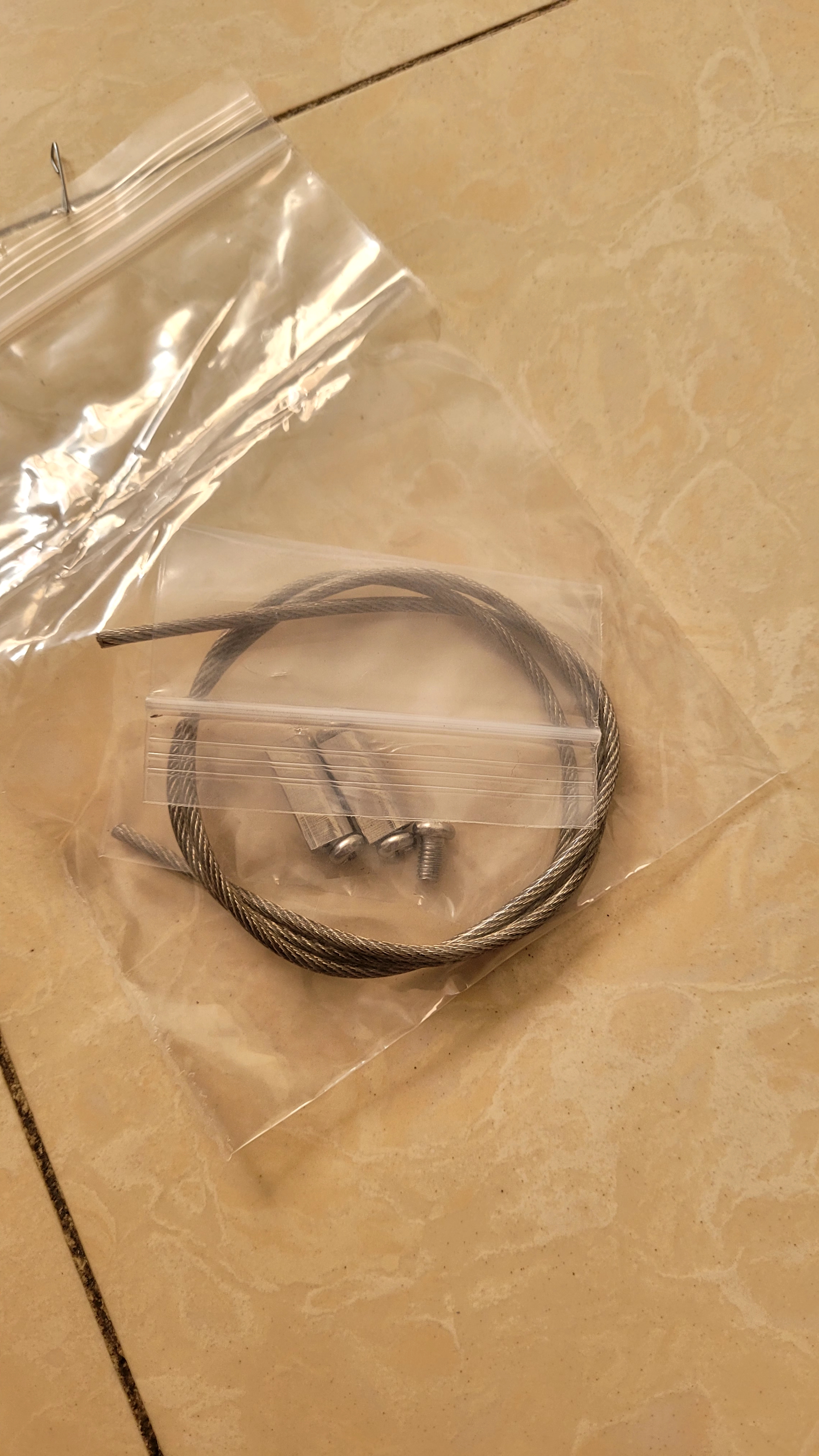 坚逸 不锈钢钢丝绳锁线器双孔固定可调伸缩收紧自锁卡扣锁扣吊码配件 钢丝绳0.5米+可调节扣【款A】 无规格 实拍图