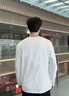 名创优品（MINISO）初秋纯棉打底衫男春秋重磅圆领内搭上衣男女生百搭纯色长袖T恤潮 白色 M 170(30天质量问题全额退) 实拍图